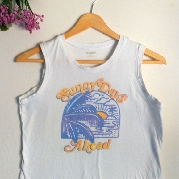 Old Navy Sunny Days Ahead Tank Top Size Large - Picture 2 of 4